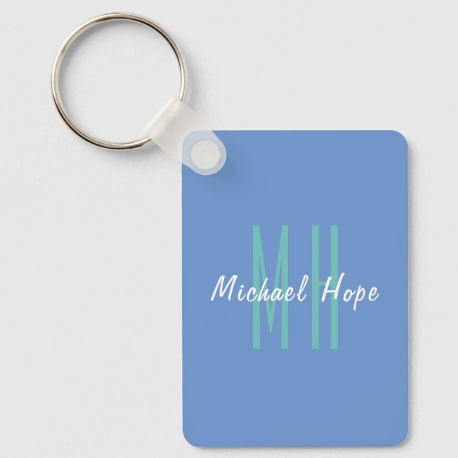 Modern Monogram Initials Professional Plain Simple Key Ring (Front)