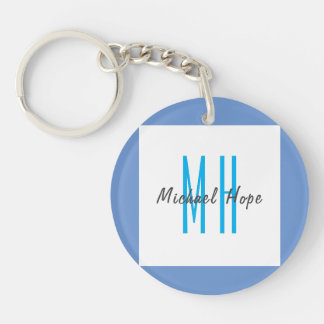 Modern Monogram Initials Professional Plain Simple Key Ring