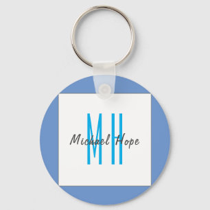 Modern Monogram Initials Professional Plain Simple Key Ring