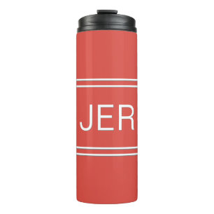 Modern Monogram Initials Sports Athletic Golf Red Thermal Tumbler
