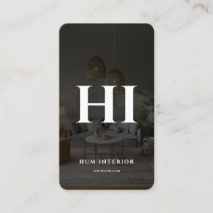 Modern Monogram Interior Designer Architecture Business Card