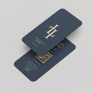 Modern Monogram L Dark Blue Professional Logo Business Card