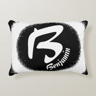 Modern Monogram Letter B Personalised Name Throw P Decorative Cushion