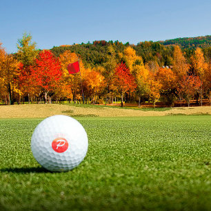 Modern monogram letter P orange coral pink Golf Balls