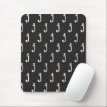 Modern Monogram Letter Typewriter Typography Black Mouse Mat<br><div class="desc">Cute modern typewriter typography monogram pattern in black.</div>