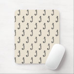Modern Monogram Letter Typewriter Typography Cream Mouse Mat<br><div class="desc">Cute modern typewriter typography monogram pattern with the letter of your choosing,  in black and white.</div>