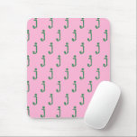 Modern Monogram Letter Typewriter Typography Pink  Mouse Mat<br><div class="desc">Cute modern typewriter typography monogram pattern in pink and green.</div>
