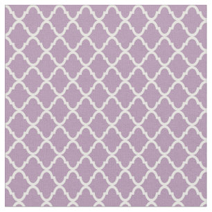Modern Monogram Light Purple Quatrefoil Pattern Fabric