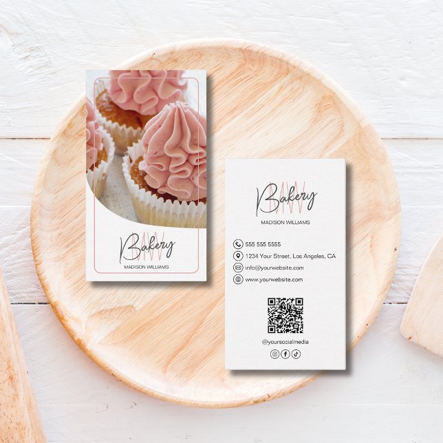 Modern Monogram Logo Bakery Business Card (Create your own monogram logo, replace with your initials, name or text to match your business.)