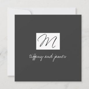 Modern Monogram Logo Wedding Invitation