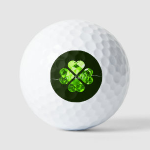 Modern Monogram Lucky Golf Lucky Clover  Golf Balls