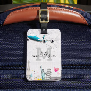 Modern Monogram Luggage Tag 