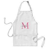 Modern Monogram Magenta Pink Script Chef Cuisine