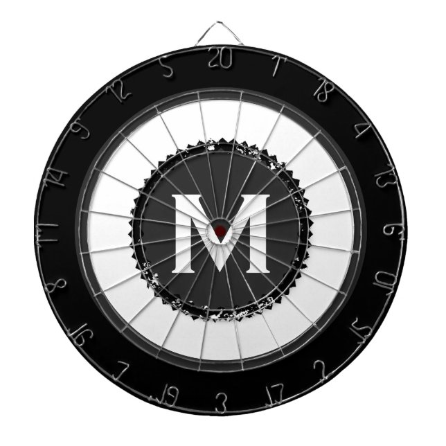 Modern Monogram Man Cave Dartboard (Front)