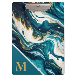 Modern Monogram Marble Clipboard