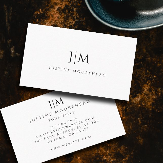 Modern Monogram Minimalist Corporate Business Card (Creator Uploaded)