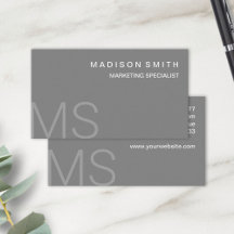 Modern Monogram Minimalist Grey Professional
