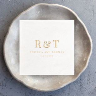 Modern Monogram Minimalist Wedding Foil Napkins