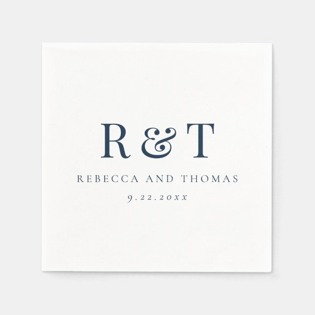 Modern Monogram Minimalist Wedding Napkin (Front)