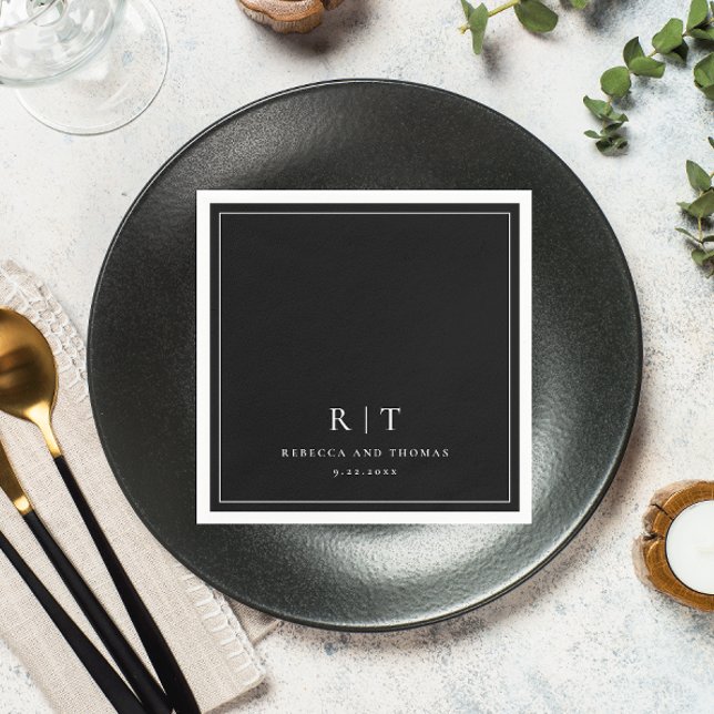 Modern Monogram Minimalist Wedding Napkin (Creator Uploaded)