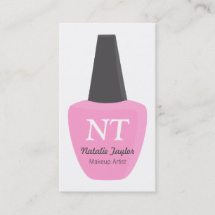 Modern Monogram Nail Polish Makeup Artist Business Card