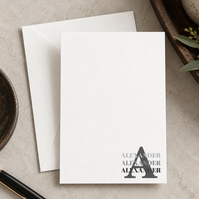 Modern Monogram Name Card (Creator Uploaded)
