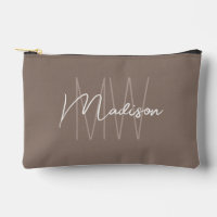 Modern Monogram Name Script Taupe