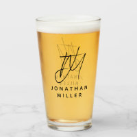 Modern Monogram Name Simple Beer