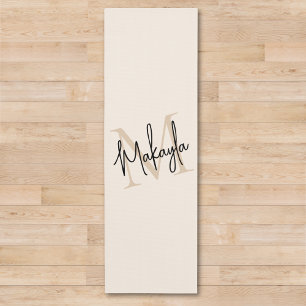 Modern Monogram Name  Yoga Mat
