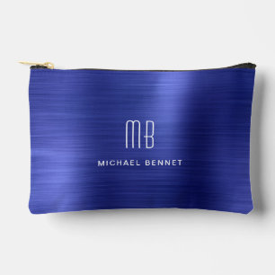 Modern Monogram Navy Blue Accessory Pouch