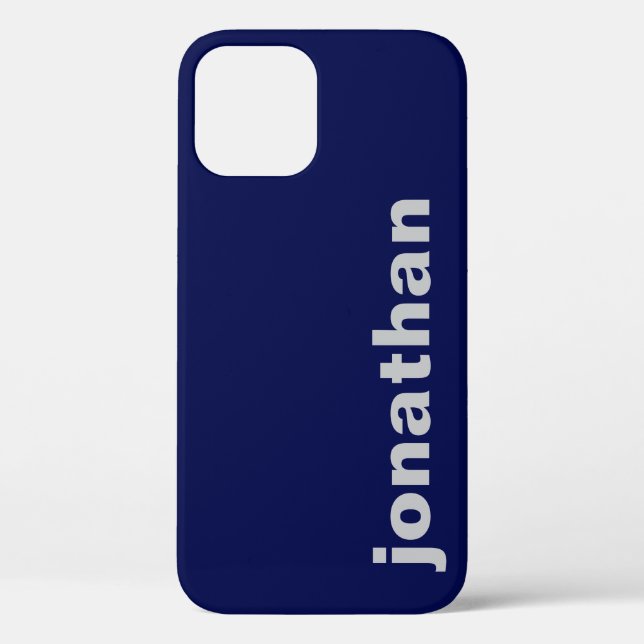 Modern Monogram Navy Blue Case-Mate iPhone Case (Back)
