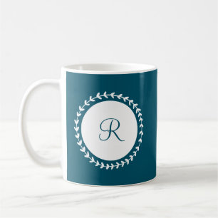 Modern Monogram Navy Blue Coffee Mug