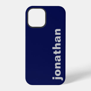 Modern Monogram Navy Blue iPhone 12 Pro Case