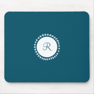 Modern Monogram Navy Blue Mouse Mat