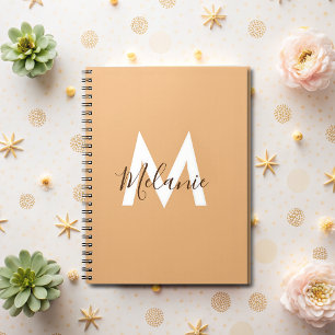 modern monogram Neutral orange  Notebook