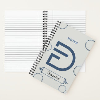 Modern Monogram Notebook with Letter D