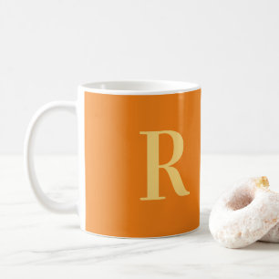 Modern Monogram Orange Coffee Mug
