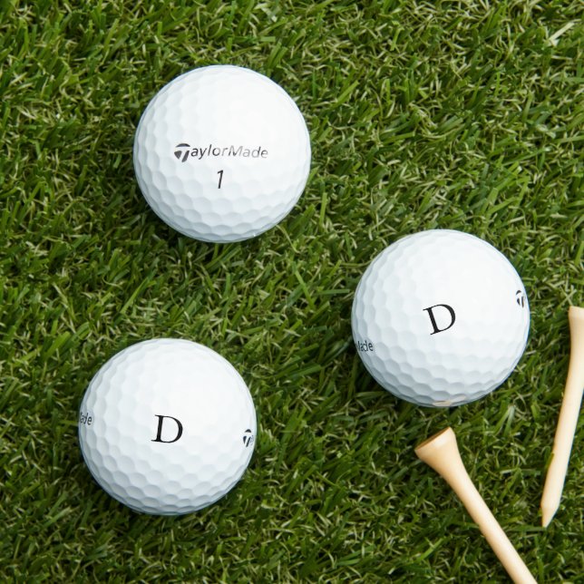 Modern Monogram Personalised Initial Simple Golf Balls (Insitu Grass)