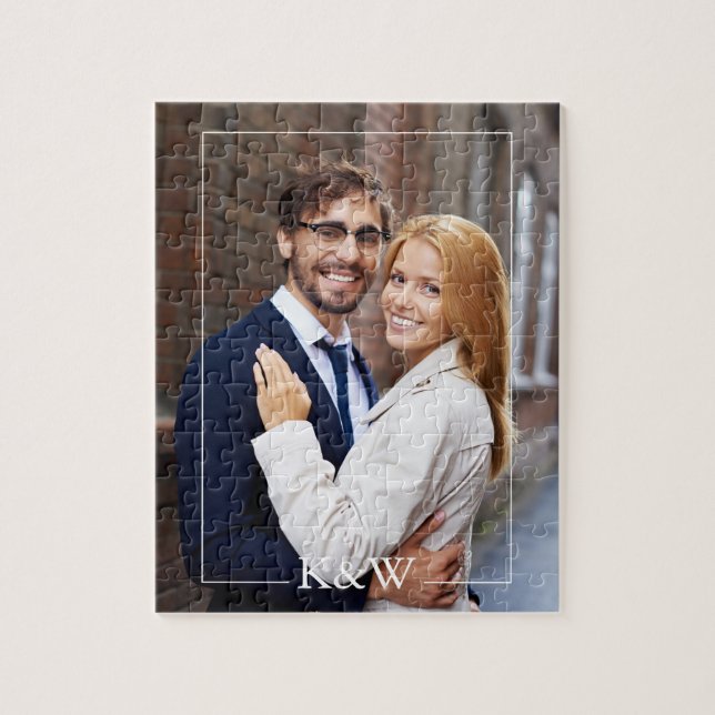 Modern Monogram Photo Jigsaw Puzzle (Vertical)
