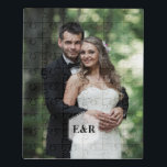 Modern Monogram Photo Jigsaw Puzzle<br><div class="desc">Stylish and chic photo keepsake that can be personalised for a one of a kind gift.</div>