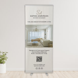 Modern Monogram Photo Professional Business Retractable Banner