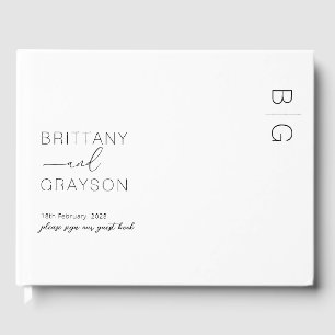 Modern Monogram Photo Wedding Guest Book