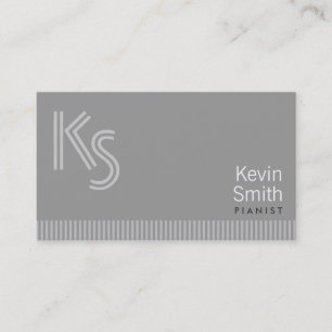 Modern Monogram Pianist Business Card
