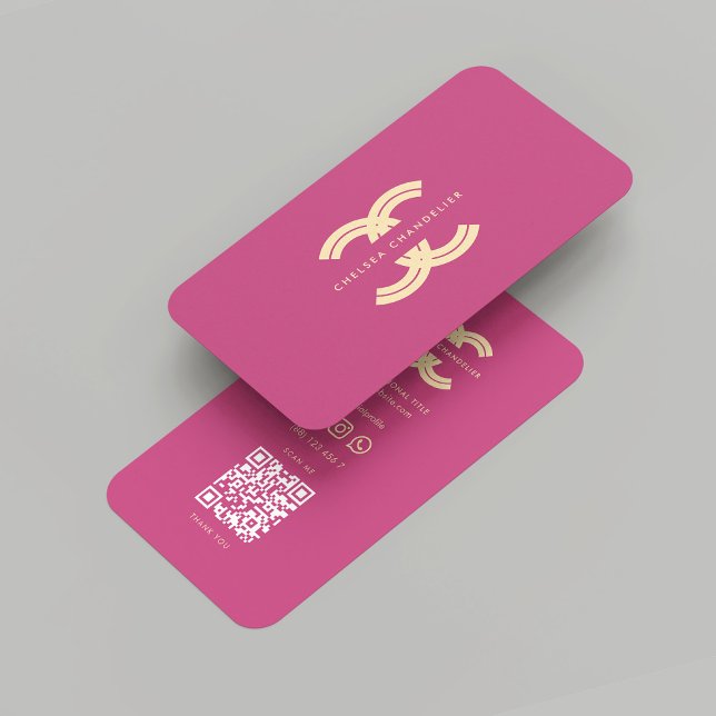 Modern Monogram Pink Gold Logo C Company Business Card (Modern Monogram Pink Gold Logo C Company Business Card
)