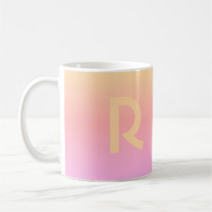 Modern Monogram Pink Lilac Peach  Coffee Mug