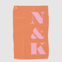 Modern Monogram Pink Orange Custom Wedding Favour