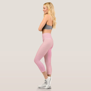 Modern Monogram Pink Teal  Capri Leggings