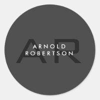 Modern Monogram Plain Grey Trendy Add Name