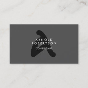 Modern Monogram Plain Grey Trendy Business Card