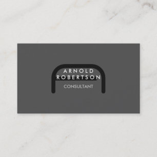 Modern Monogram Plain Grey Trendy Business Card